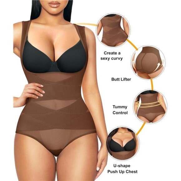Shapewear Bodysuit for Women Tummy Control Butt Lifter Panty Hi-Waist - Picture 4 of 4